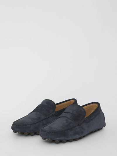 Shop Tod's Macro 52k Gommino Loafers In Blue