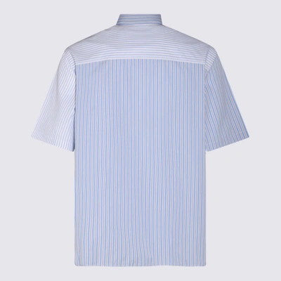 Shop Maison Kitsuné Blue And White Cotton T-shirt In Blue-white