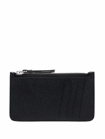 Shop Maison Margiela Leather Credit Card Case In Black