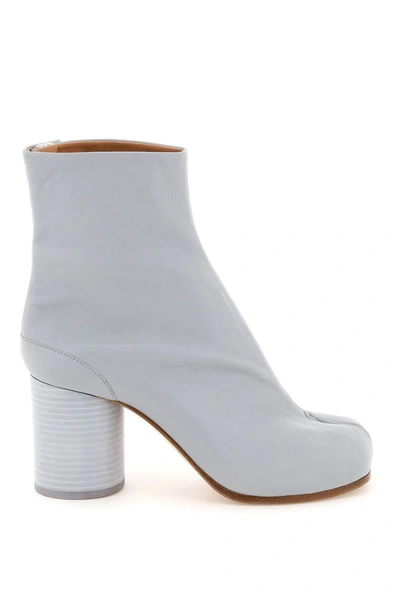 Shop Maison Margiela Tabi Leather Ankle Boots In Grey