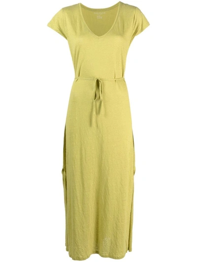Shop Majestic Filatures Linen Blend Long Dress In Green