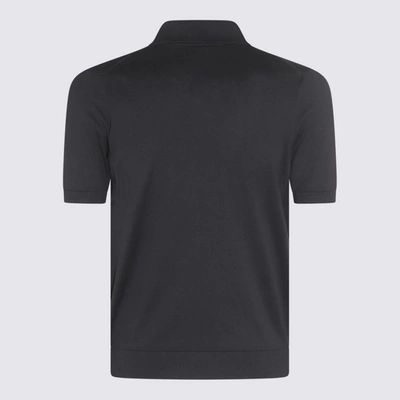 Shop Malo Black Cotton Polo Shirt