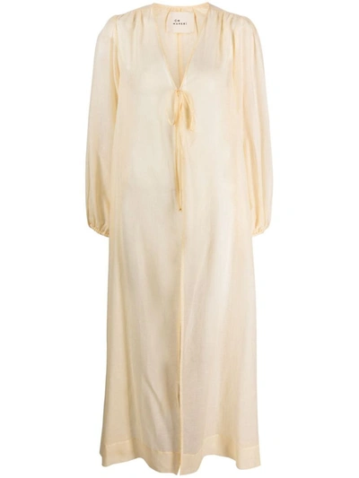 Shop Manebi Manebí Goias Silk-cotton Voile Dress In Beige