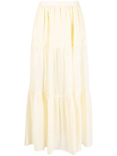 Shop Manebi Manebí Recife Silk-cotton Voile Skirt In Yellow