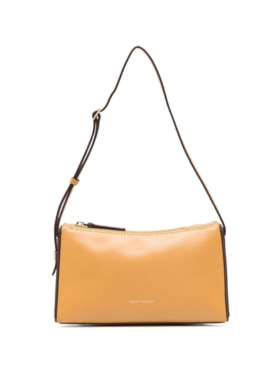 Shop Manu Atelier Mini Prisma Leather Shoulder Bag In Yellow