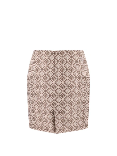 Shop Marine Serre Skirt In Beige