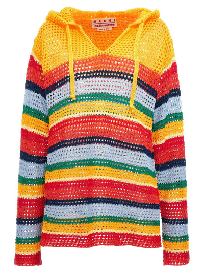 Shop Marni 'no Vacancy Inn' Capsule High Summer Hooded Sweater In Multicolor