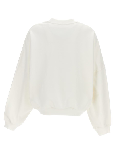 Shop Marni Logo Print Sweatshirt In White