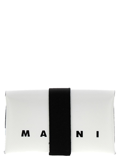 Shop Marni Logo Wallet In White/black
