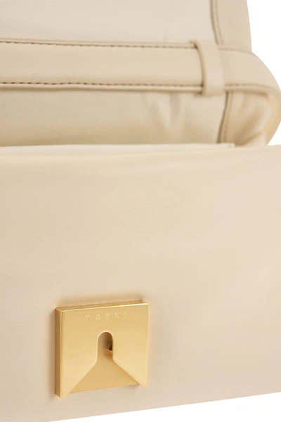 Shop Marni Prisma - Padded Leather Bag In Ivory