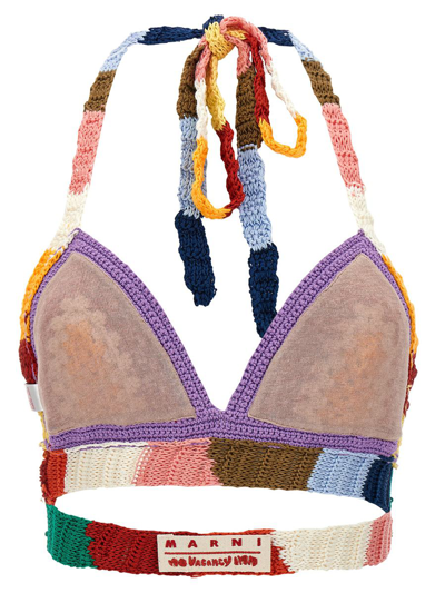 Shop Marni Top Crochet 'no Vacancy Inn' Capsule High Summer In Multicolor