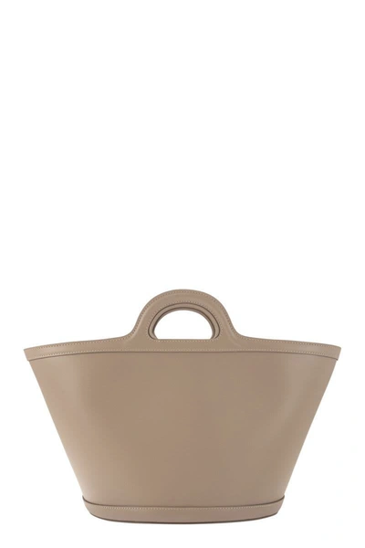 Shop Marni Tropicalia S - Leather Handbag In Beige