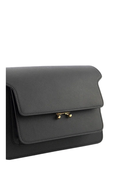 Shop Marni Trunk Bag In Saffiano Calf In Black