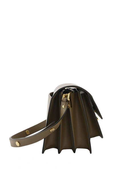 Shop Marni Trunk Bag In Mono-coloured Saffiano Calfskin In Cigar