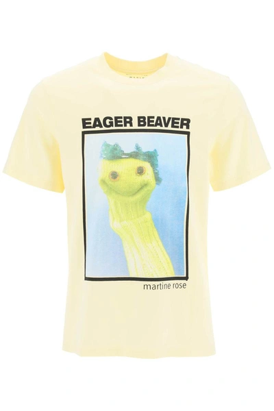 Shop Martine Rose Eager Beaver T-shirt In Yellow