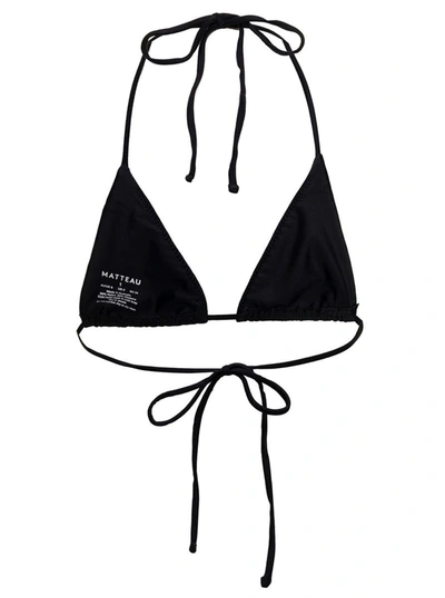 Shop Matteau Woman's Tringolar Stretch Fabric Bikini Top In Black