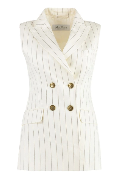 Shop Max Mara Quebec Double-breasted Waistcoat In White