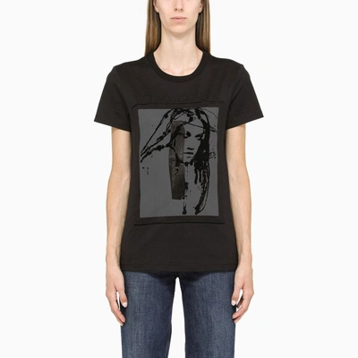 Shop Max Mara T-shirt With Graphic Print In Black