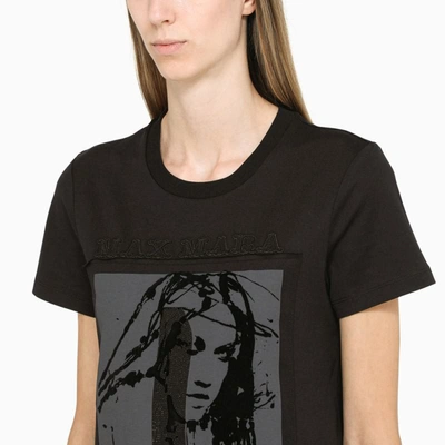 Shop Max Mara T-shirt With Graphic Print In Black