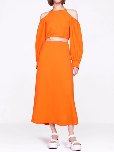 Shop Stella Mccartney Maxi Dress With Belt In Orange