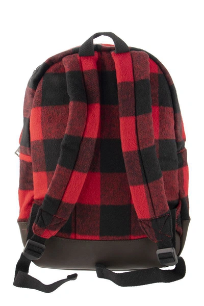Shop Mc2 Saint Barth Backpack With Tartan Print In Red/black
