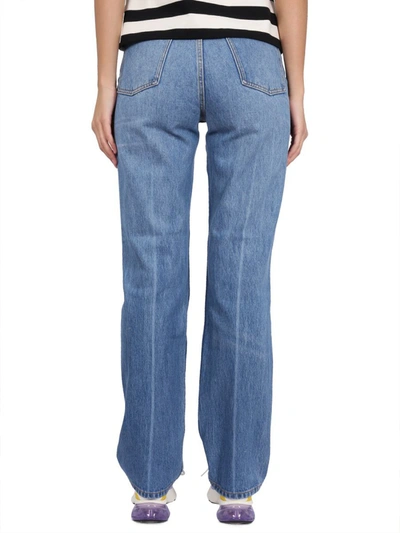 Shop Tory Burch Medium Waist Slim Jeans In Blue