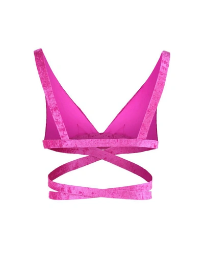 Shop Versace Medusa Bikini Top In Pink