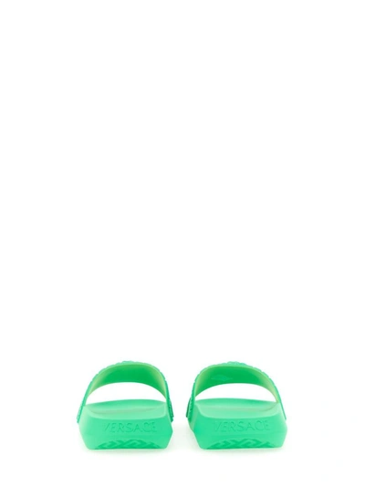 Shop Versace Medusa Slide Sandal In Green