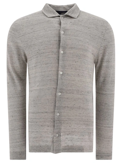 Shop Lardini Mélange Polo Shirt Style In Grey