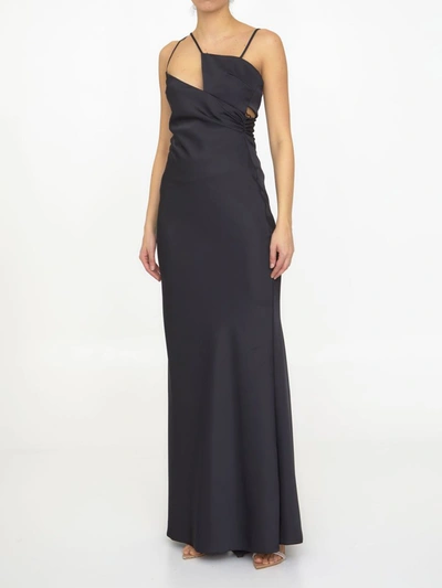 Shop Attico Melva Long Dress In Black