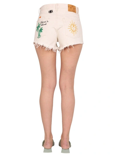 Shop Alanui Mermaid Shorts In White