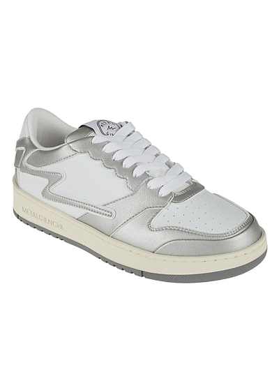 Shop Metalgienchi Icx Low Leather Sneakers In Silver