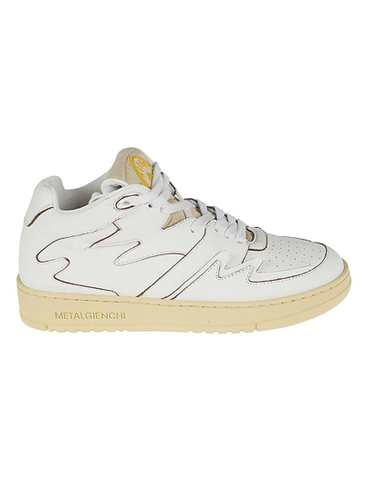 Shop Metalgienchi Neon Leather Sneakers In White