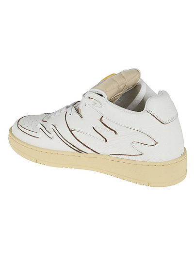 Shop Metalgienchi Neon Leather Sneakers In White