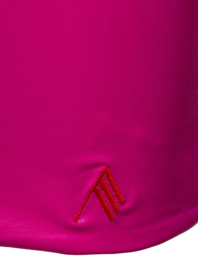 Shop Attico Metallic Sheen Skirt In Fuchsia Pink Technical Fabric Woman
