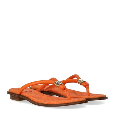 Shop Michael Kors Annie Apricot Thong Slide In Orange