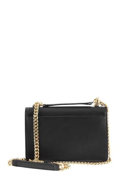 Shop Michael Kors Heather Extra-small Leather Shoulder Bag In Black