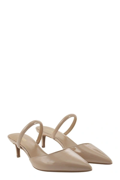 Shop Michael Kors Jessa - Shiny Leather Sandals In Nude