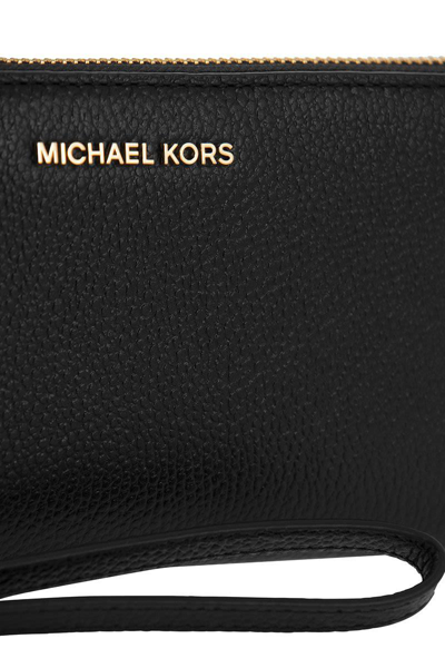 Shop Michael Kors Jet Set - Grained Leather Wallet In Black