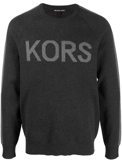 Shop Michael Kors Logoed Crewneck Sweatshirt In Grey