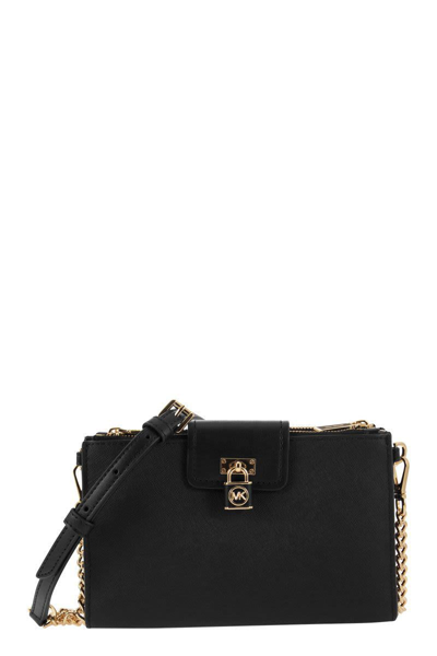 Shop Michael Kors Ruby Bag In Saffiano Leather In Black