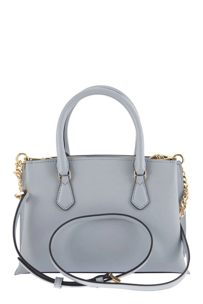 Shop Michael Kors Ruby Small Saffiano Leather Handbag In Light Blue