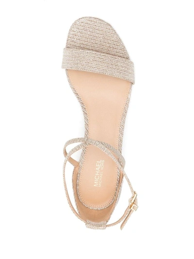 Shop Michael Kors Serena Open-toe Sandals In Golden