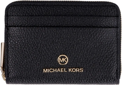 Shop Michael Michael Kors Michael Kors Mini Leather Wallet In Black