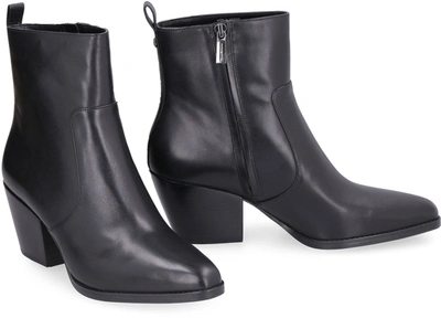 Shop Michael Michael Kors Harlow Leather Ankle Boots In Black