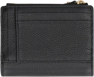 Shop Michael Michael Kors Jet Set Grainy Leather Wallet In Black