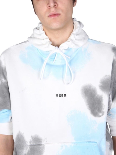 Shop Msgm Micro Logo Sweatshirt In Multicolor