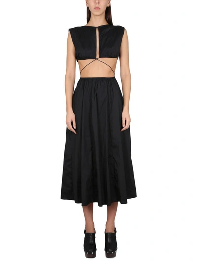 Shop Philosophy Di Lorenzo Serafini Midi Dress With Cut Out Details In Black