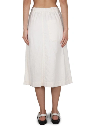 Shop Margaret Howell Midi Skirt In White