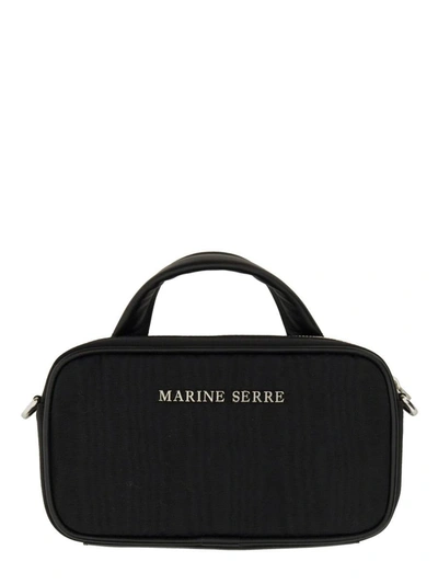 Shop Marine Serre Mini "madame Moire" Bag In Black